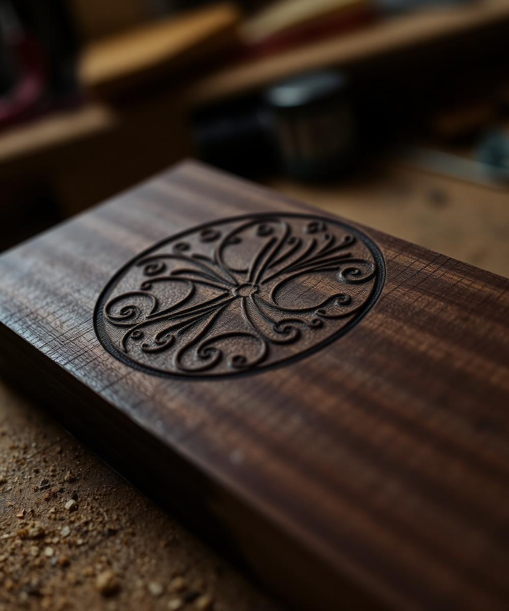 Laser engraving on wood